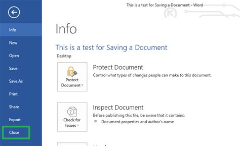 to close a document without closing microsoft word