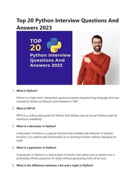 top 20 python interview questions