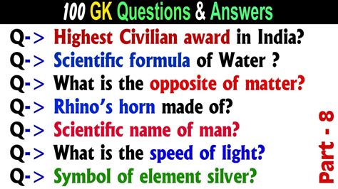 top most general knowledge questions and answers