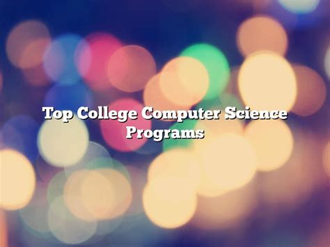 top programs in computer science