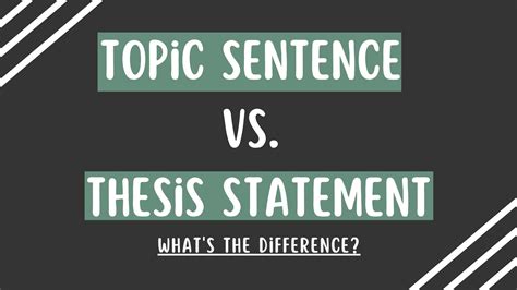 topic vs thesis statement