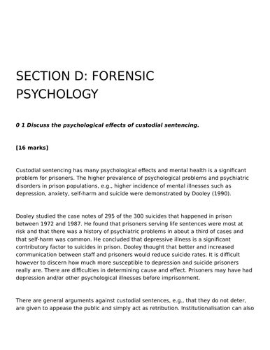 topics for forensic psychology papers