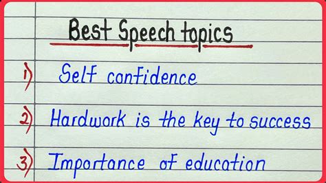topics for speech in english for school students with answers