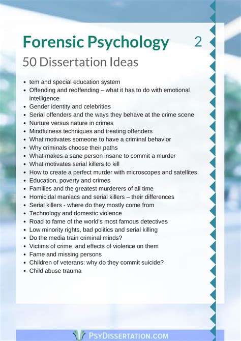 topics in criminal psychology