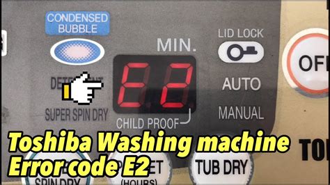 toshiba washing machine error code