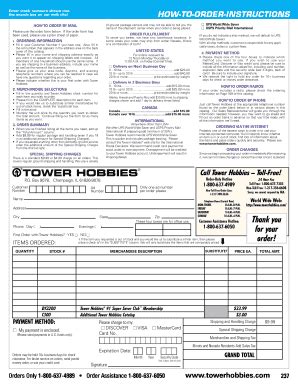 Tower Hobbies Catalog Request