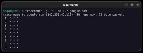 traceroute command in linux centos 7