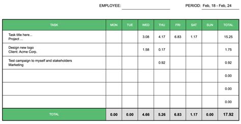 tracking hours worked in excel