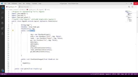traffic signal program in java using applet