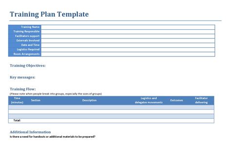 training plan template examples