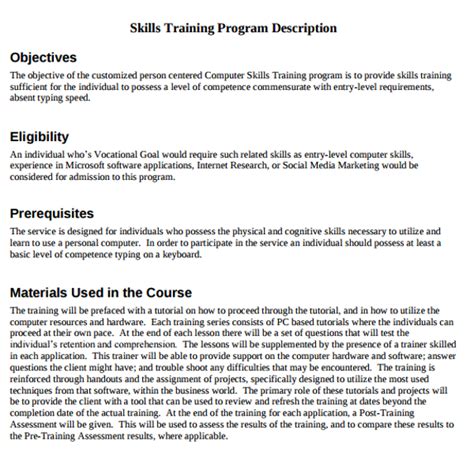 training program design example