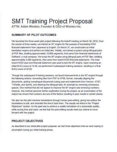 training project proposal sample
