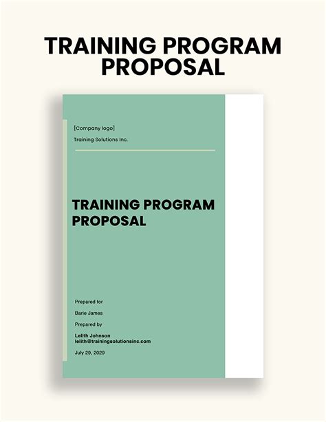 training project proposal template