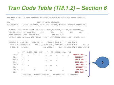 tran code 13