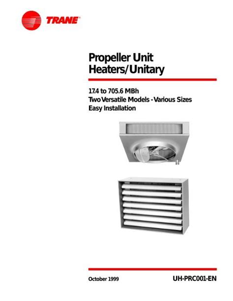 Trane Hydronic Unit Heater Catalog