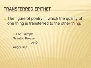 transferred epithet poetic device definition and examples