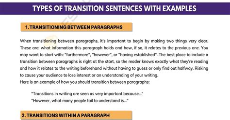 transition paragraph examples