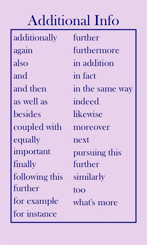 transition words for adding information