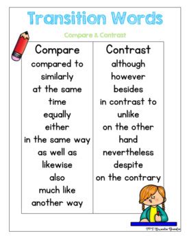 transition words for compare and contrast essays pdf