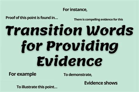 transition words for essays to explain evidence