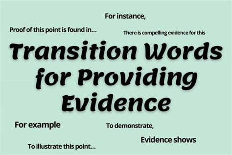 transition words for introducing text evidence