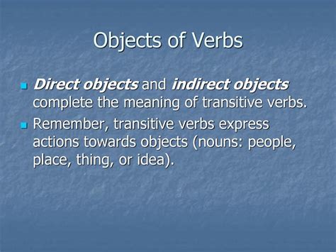 transitive verb with direct and indirect object