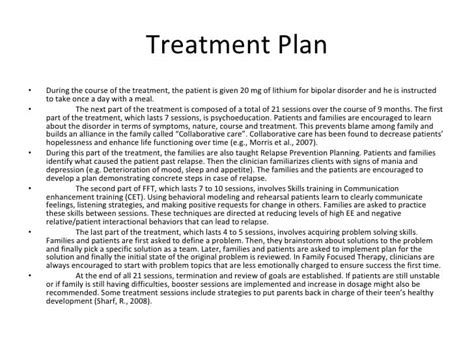 treatment plan problem statement examples