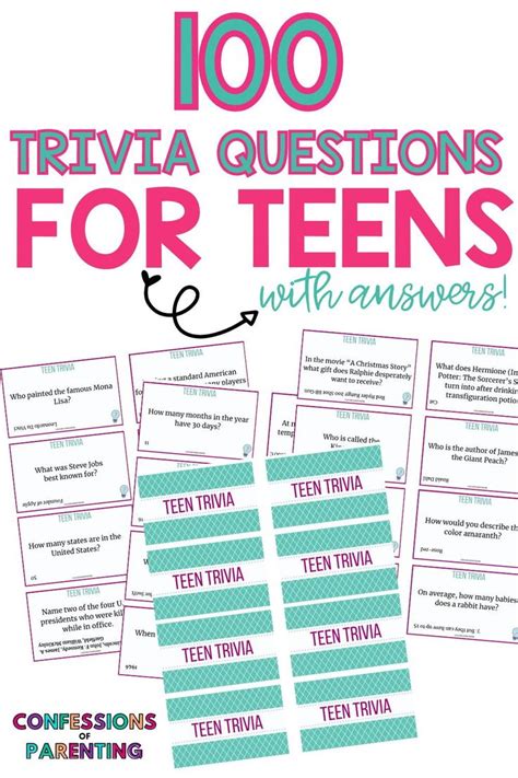 trivia questions and answers for teens