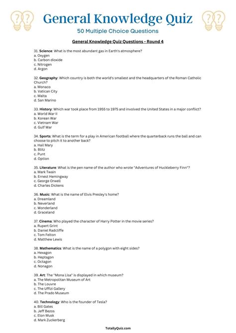 trivia questions general knowledge multiple choice