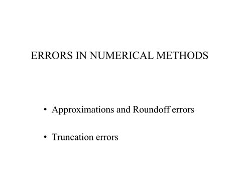 truncation and rounding errors in numerical methods