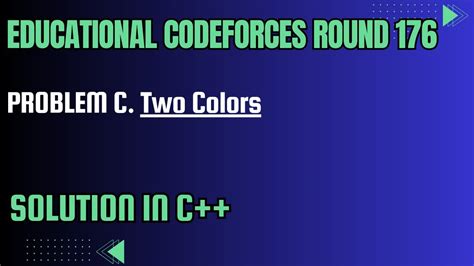two colors codeforces
