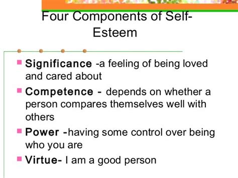 two components of self esteem