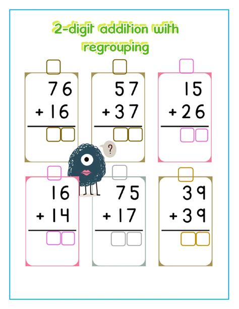 two digit addition problems with regrouping