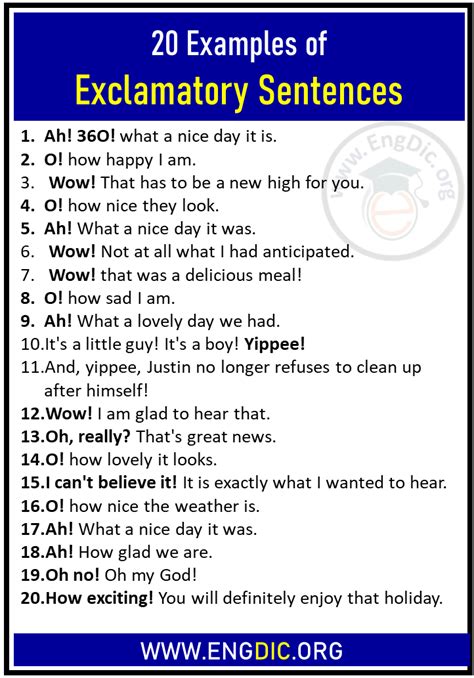 two examples of exclamatory sentences