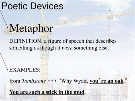 two examples of metaphor poetic device