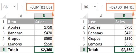 two examples of ms excel formula