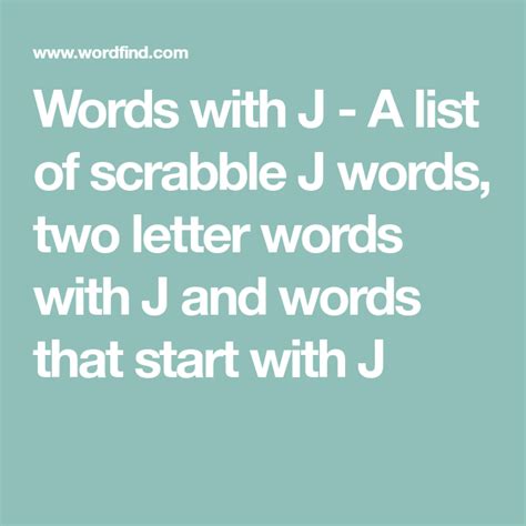 two letter words that start with j in scrabble