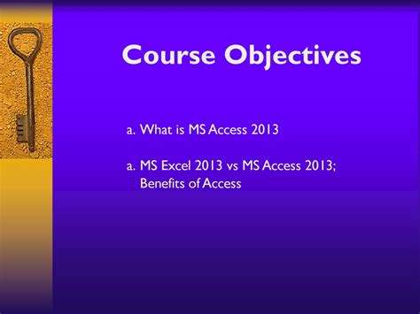 two objectives of ms access
