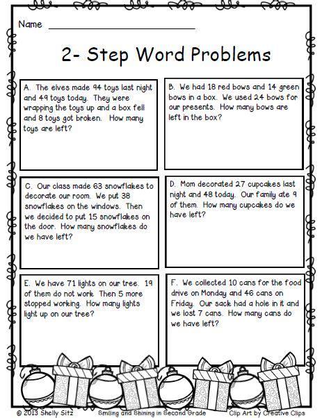 two step word problems 3rd grade