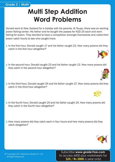 two step word problems all operations