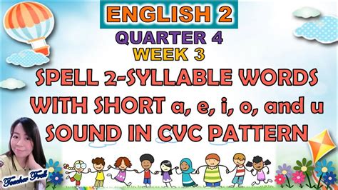 two syllable words with short a e i o and u sounds in cvc pattern