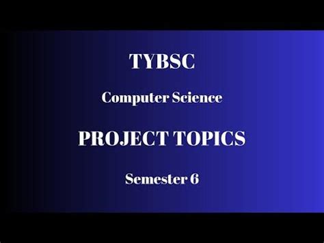 tybsc computer science project topics list