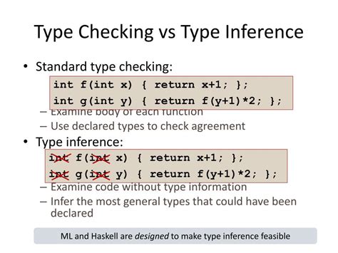 type checking vs type inference