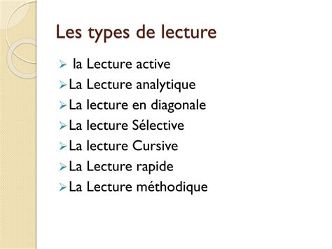 type de lecture
