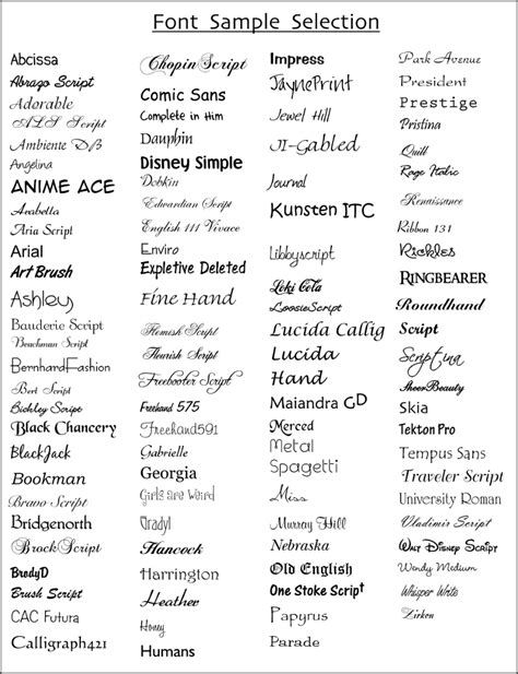 type font examples