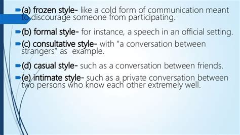 type of speech style examples