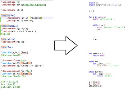 type python code in latex
