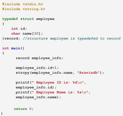 typedef example program in c