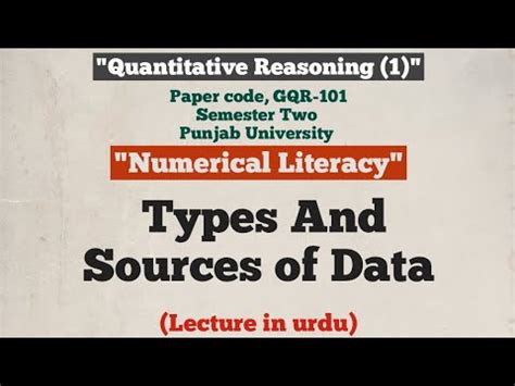 types and sources of data in quantitative reasoning