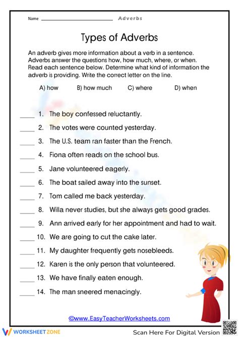 types of adverbs quiz with answers pdf
